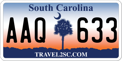 SC license plate AAQ633