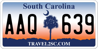 SC license plate AAQ639