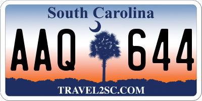 SC license plate AAQ644