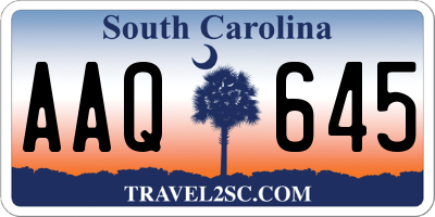 SC license plate AAQ645