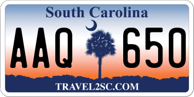 SC license plate AAQ650