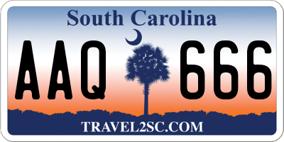 SC license plate AAQ666