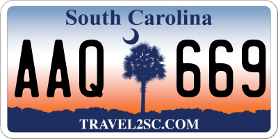 SC license plate AAQ669