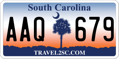 SC license plate AAQ679