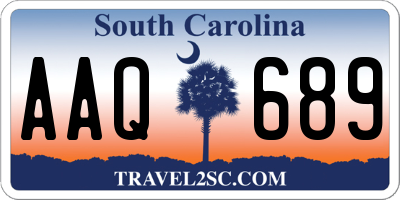 SC license plate AAQ689