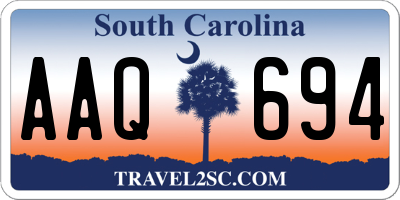 SC license plate AAQ694