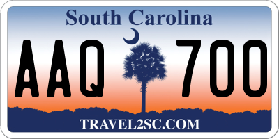 SC license plate AAQ700