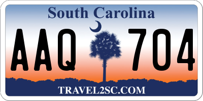SC license plate AAQ704