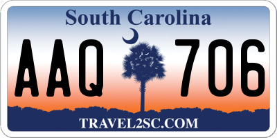 SC license plate AAQ706