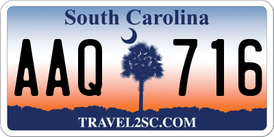 SC license plate AAQ716