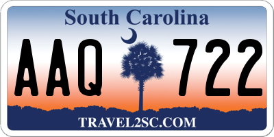 SC license plate AAQ722