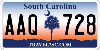 SC license plate AAQ728