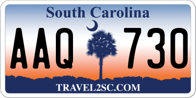 SC license plate AAQ730