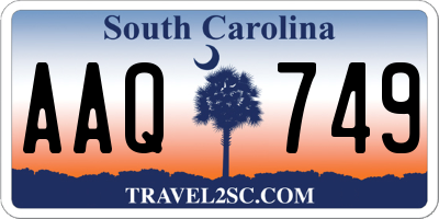 SC license plate AAQ749