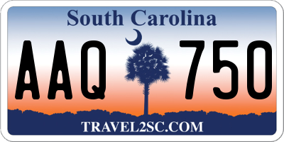 SC license plate AAQ750