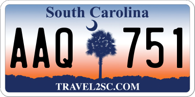 SC license plate AAQ751