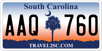 SC license plate AAQ760