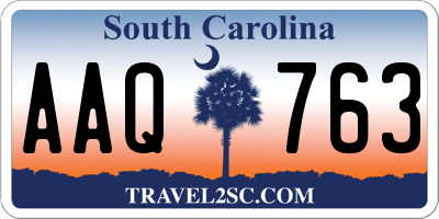 SC license plate AAQ763