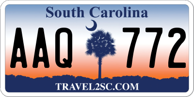 SC license plate AAQ772