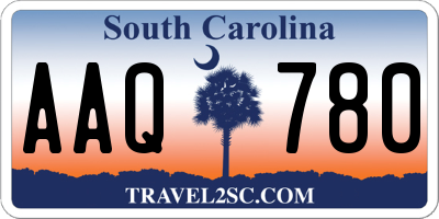 SC license plate AAQ780