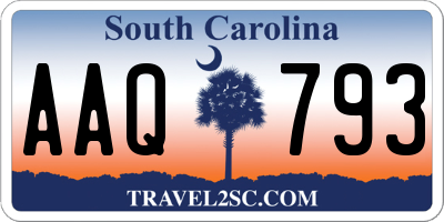 SC license plate AAQ793