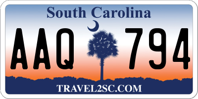 SC license plate AAQ794