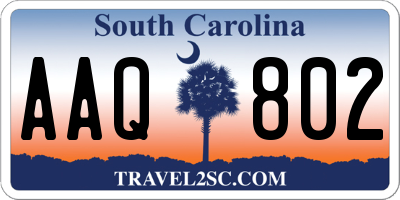 SC license plate AAQ802