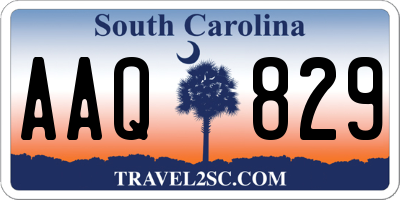 SC license plate AAQ829