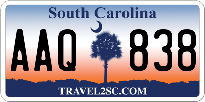 SC license plate AAQ838