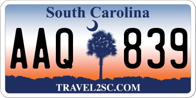 SC license plate AAQ839