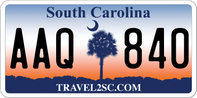 SC license plate AAQ840