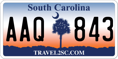 SC license plate AAQ843