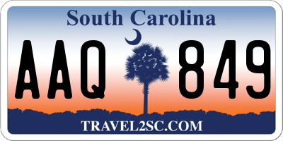 SC license plate AAQ849