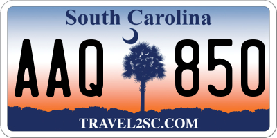 SC license plate AAQ850