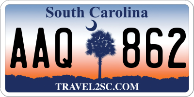 SC license plate AAQ862