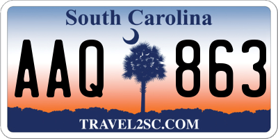 SC license plate AAQ863