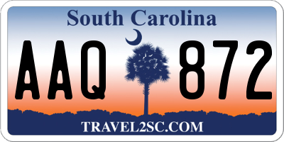 SC license plate AAQ872