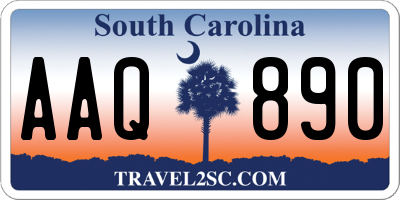 SC license plate AAQ890