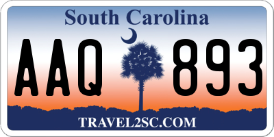 SC license plate AAQ893