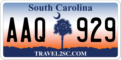 SC license plate AAQ929