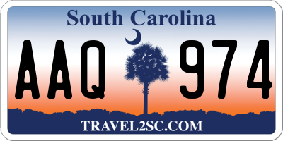 SC license plate AAQ974