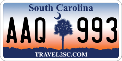 SC license plate AAQ993