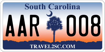 SC license plate AAR008