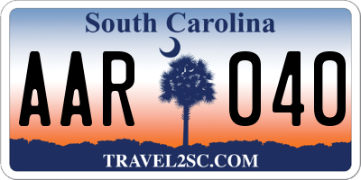 SC license plate AAR040