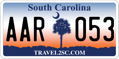 SC license plate AAR053