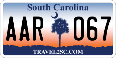 SC license plate AAR067