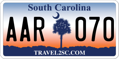 SC license plate AAR070