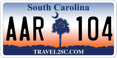 SC license plate AAR104