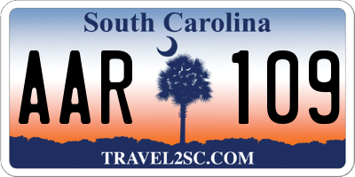 SC license plate AAR109