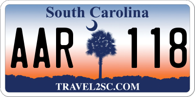 SC license plate AAR118